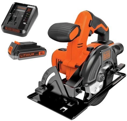 Акумулаторен ръчен циркуляр Black & Decker BDCCS18E1, 18 V, 2.5 Ah, ф140 мм, 3700 об/мин