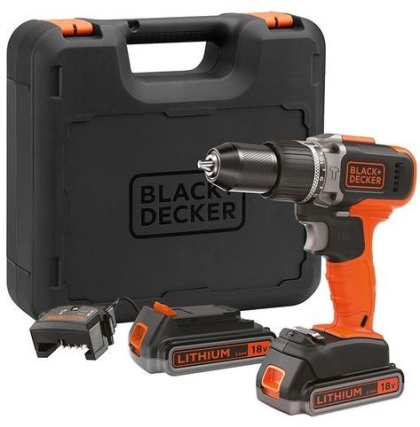 Акумулаторен ударен винтоверт Black & Decker BCD003ME2K, 18 V, 2.5 Ah, 45 Nm, 10 мм