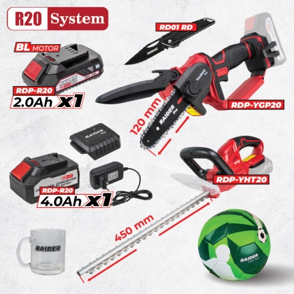 Комплект акумулаторни инструменти Raider RDP-BXS8, 20 V, 2-4 Ah (030327)
