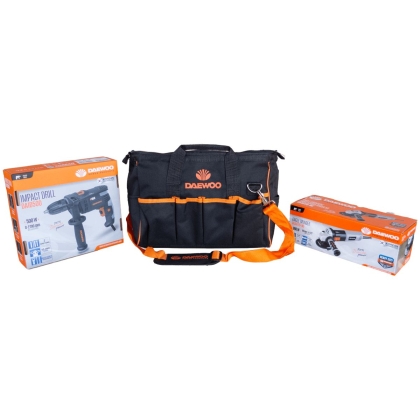 Комплект електрически ъглошлайф и бормашина Daewoo COMBO DW1, 500-900 W, ф115 мм