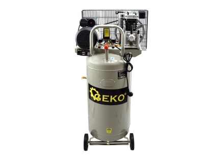 Бензинов монофазен вертикален ремъчен компресор Geko G80304, 1500 W, 390 л/мин, 8 бара, 100 л
