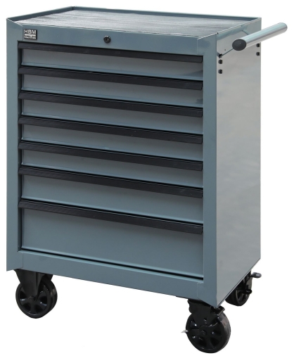 Количка за инструменти HBM H134454, 7 чекмеджета, 95 см, сив цвят