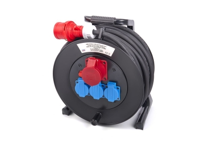 Трифазен удължител на макара HBM 9457, 25 м, 5x2.5 мм2, IP44, 400 V