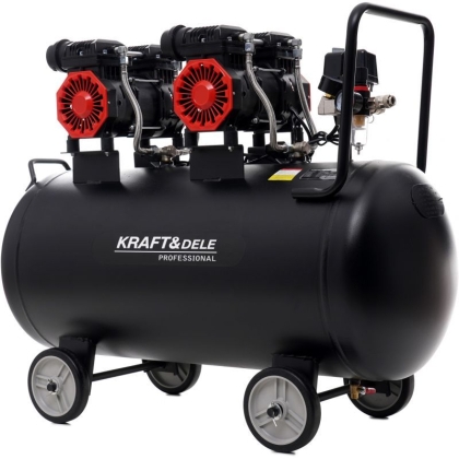 Електрически безмаслен компресор Kraft&Dele KD1387, 2x1500 W, 8 бара, 100 л