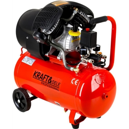 Електрически монофазен бутален маслен компресор Kraft&Dele KD1484, 3000 W, 8 бара, 50 л