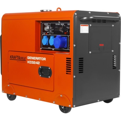 Дизелов монофазен генератор Kraft&Dele KD3242, 7000 W, 12.5 л