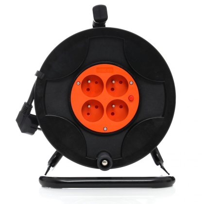 Удължител на макара Kraft&Dele KD4017, 25 м, 3x2.5 мм2