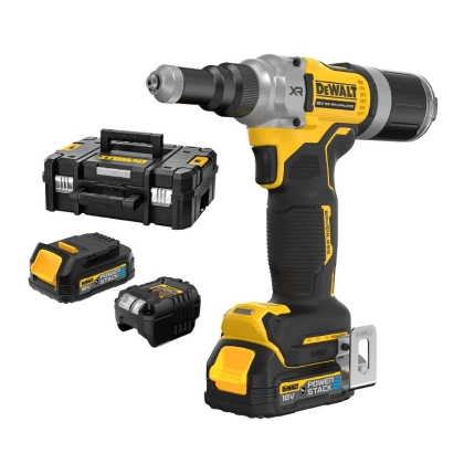 Акумулаторна нитачка за поп-нитове DeWALT DCF414E2GT, 18 V, 2 Ah, 20 kN, 4.8-6.4 мм
