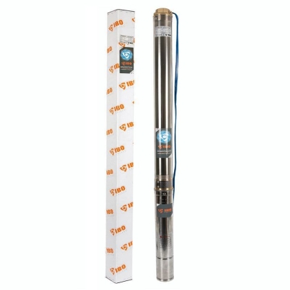 Електрическа монофазна многостъпална сондажна помпа за вода IBO 3" SDM 24, 750 W, 75 мм, 80 м, 70 л/мин, повишена устойчивост на пясък (000382)
