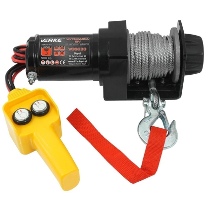 Електрическа автолебедка Verke V06030, 12 V, 800 W, 12 м, 907 кг