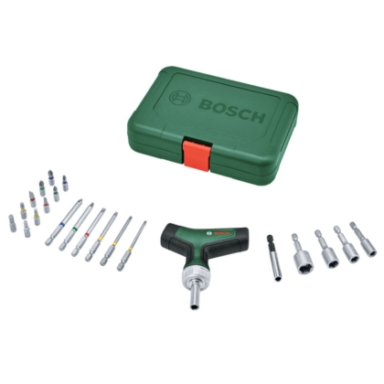 Отвертка с тресчотка и битове Bosch, 22 бр. (1600A02Z9T)