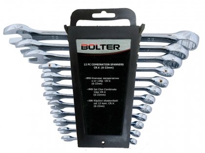Ключове звездогаечни BOLTER, полирани комплект 12 бр. (6-22mm) CR.V., хром ванадий