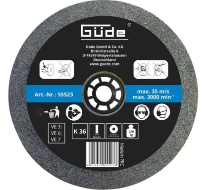 Диск за шмиргел GUDE, ф125x16x20мм, K 36