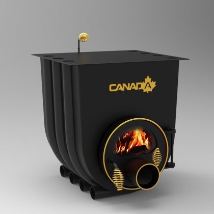 Печка на дърва със стъкло за огрев и готвене CANADA 02, 19000W, до 525м3