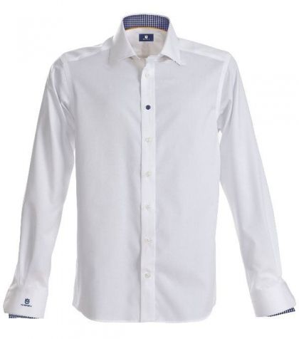 Риза мъжка HUSQVARNA, бяла, 100% памук, размер S