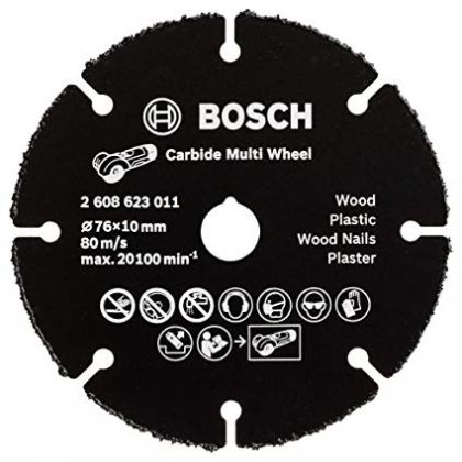 Диск за рязане с твърдосплавно покритие, Carbide Multi Whee Bosch, 76 x 10 mm 