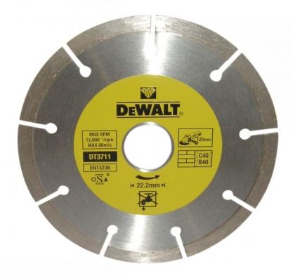 Диамантен диск за зидария DEWALT, ф125х22.2х7 мм