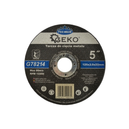Диск за рязане на метал GEKO Premium INOX, ф125х2х22.23 мм