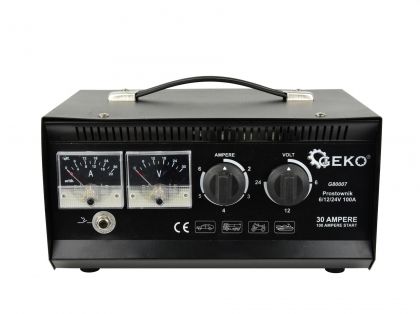 GEKO G80007 Зарядно за акумулатор със стартиране 6-12-24 V 10-400 Ah 100 А за стартиране и 30 А за зареждане-1