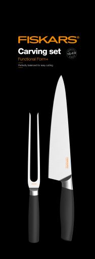 FISKARS Комплект за рязане и сервиране нож + вилица (1016003)