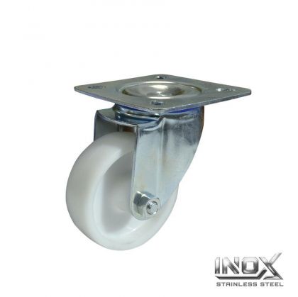 PREMIUM Въртящо се колело Poly/inox ф 100 мм до 200 кг (41356)-1