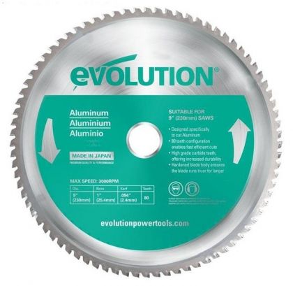 EVOLUTION Диск за циркуляр за рязане на алуминий ф 230 мм 80 Z (EVO A230TCT-80CS-0460)-1
