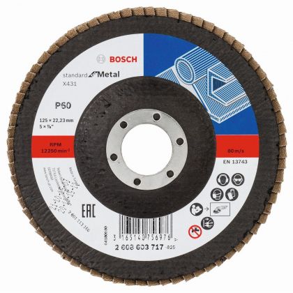 BOSCH Professional X431 Ветрилообразен диск за шлайфане на метал 125 мм 22.23 мм P60 (2608603717)-1