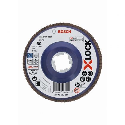 BOSCH Professional X-LOCK X571 Ламелни дискове с права версия пластмасова плоча 125 мм G60 (2608619210)-1