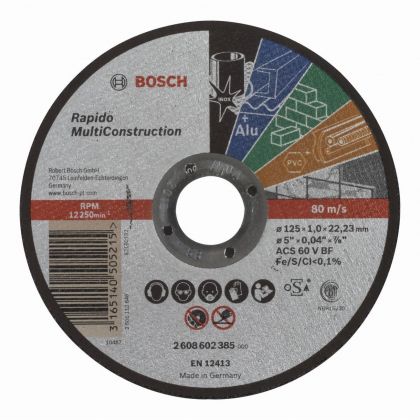 BOSCH Professional Rapido ACS 60 V BF Диск за рязане на метал 125 мм 1 мм (2608602385)-1