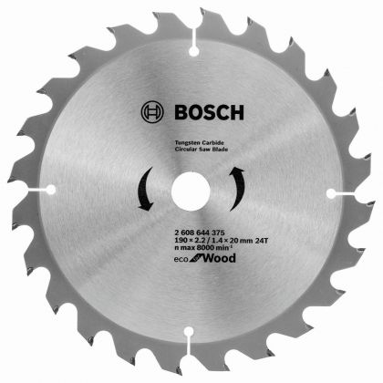 BOSCH Professional Eco Циркулярен диск за дърво 190x20x2.2 мм 24 зъба (2608644375)-2