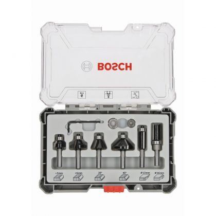BOSCH Professional Комплект фрезери за оберфреза за изрязване и оформяне на ръбове 6 части 8 мм опашка (2607017469)-2