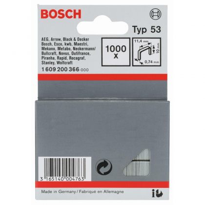 BOSCH Professional Скоби за такер тип 53 11.4x0.74x10 мм 1000 бр (1609200366)-1