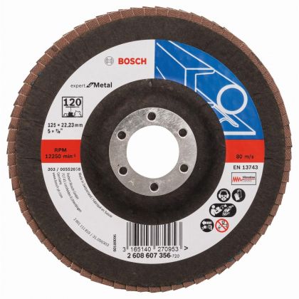 BOSCH Professional X551 Ветрилообразен диск за шлайфане на метал 125 мм G120 (2608607356)-1