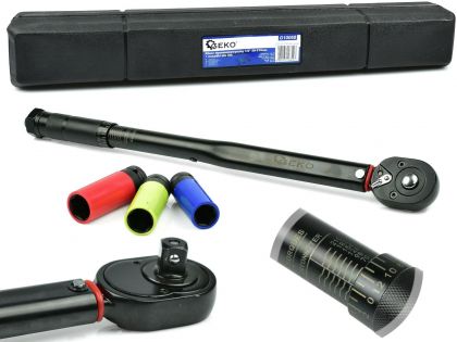 GEKO G10068 Комплект динамометричен ключ с ударни вложки 1/2" 28-210 Nm 17-21 мм-1