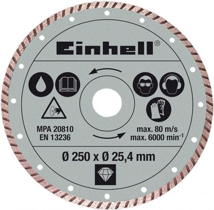EINHELL TE-SC 570 L Диамантен диск ф 250x4 мм 25.4 мм (4301177)-1