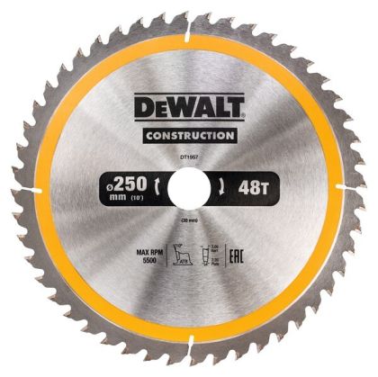 DEWALT DT1957 Циркулярен диск за дърво ф250х30 мм 48 зъба-1