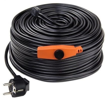 DEMA Нагревателен кабел, защитаващ от замръзване, снабден с термостат 24 м (27506)