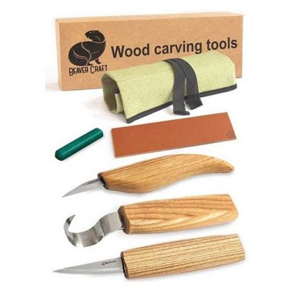 BEAVERCRAFT Комплект за дърворезба 3 ножа (S17)
