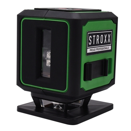 STROXX  Лазерен нивелир за задаване на ниво с 3 зелени лъча (360° лъч и 2 вертикални) 30м, 2мм/м