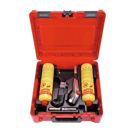 ROTHENBERGER SUPER FIRE 3 HOT BOX Газов поялник 7/16"-EU езикова версия А, MAPP Gas 2018 (1000002369)
