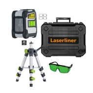 LASERLINER CompactCross-Laser Work Set Линеен лазерен нивелир със статив до 40 м 50 см зелен (081.144A)