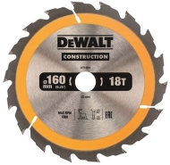 DEWALT CONSTRUCTION Циркулярен диск за рязане на дърво фино напречно с HM пластини ф160 мм 20 мм 1.5 мм 30 z 