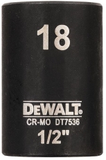 DEWALT DT7536-QZ Ударна 6-стенна вложка 18 мм 1/2" 