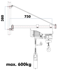 HOLZMANN SA600750 Стойка за телфер 48 мм до 600 кг (9120058376160)