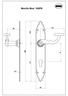 Дръжка за врата AMIG 107, 280х45/72мм, черно мат