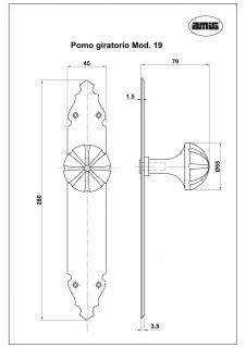 Дръжка за врата с основа AMIG 19, ф.55мм