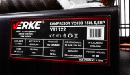 VERKE V81122 Трифазен маслен компресор 4100 W 600 л/мин 150 л 8 бара