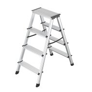 Алуминиева двустранна стълба MMS, 2x4 стъпала, 2.80 м, 150 кг (47094)
