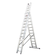 Алуминиева трираменна стълба Valvnos Alpos 38-12, 3x12 стъпала, 6.2 м, 150 кг (39547)