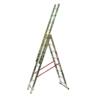 Алуминиева трираменна стълба Valvnos Alpos 44-08, 3x8 стъпала, 4.1 м, 150 кг (39426)